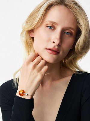 Самый лучший браслет «Фортуна» с натуральным коньячным янтарём