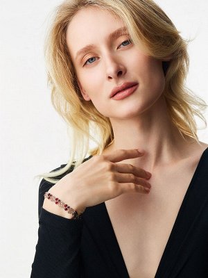 Ажурный браслет «Виноград» с натуральным вишнёвым янтарём