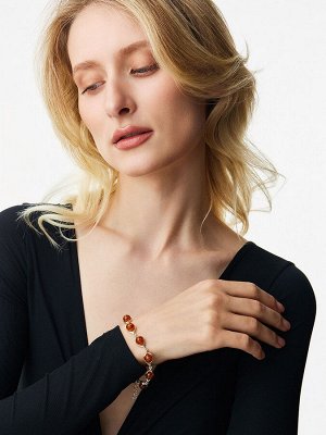 Красивый ажурный браслет «Гесиона» из натурального коньячного янтаря