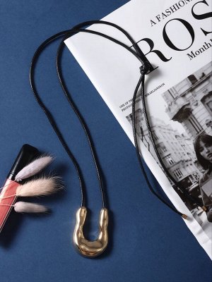 Кулон на шнурке «Подкова» крупная, цвет золото