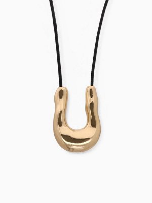 Кулон на шнурке «Подкова» крупная, цвет золото