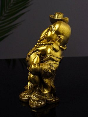 Фигурка гипс «Хотей со слитком», 15 см, цвет золото