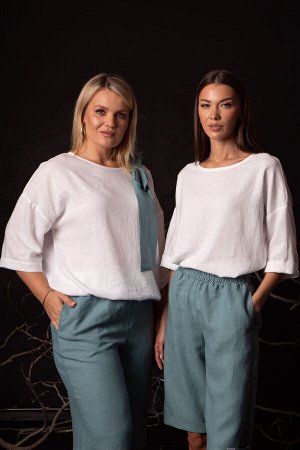 Костюм Костюм Kivviwear 4316431710 нефрит/белый 
Состав: Вискоза-45%; Лён-55%;
Сезон: Лето
Рост: 170

Женский костюм из льна с вискозой премиум-класса. Комплект: джемпер со съемным бантом в комплекте