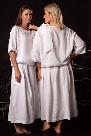 Костюм Костюм Kivviwear 4316431801 белый 
Состав: Вискоза-45%; Лён-55%;
Сезон: Лето
Рост: 170

Элегантный костюм премиум-класса из белорусского льна с вискозой премиального качества идеальный баланс 