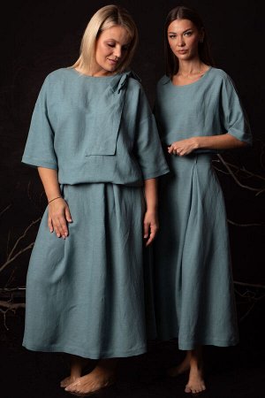 Костюм Костюм Kivviwear 4316431804 нефрит 
Состав: Вискоза-45%; Лён-55%;
Сезон: Лето
Рост: 170

Элегантный костюм премиум-класса из белорусского льна с вискозой премиального качества идеальный баланс
