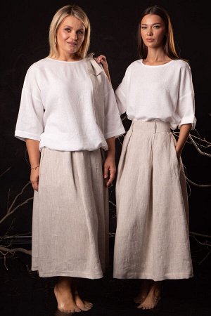 Костюм Костюм Kivviwear 4316431808 бежевый/белый 
Состав: Вискоза-45%; Лён-55%;
Сезон: Лето
Рост: 170

Элегантный костюм премиум-класса из белорусского льна с вискозой премиального качества идеальный