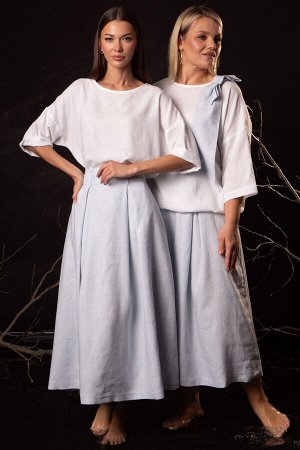 Костюм Костюм Kivviwear 4316431809 голубой/белый 
Состав: Вискоза-45%; Лён-55%;
Сезон: Лето
Рост: 170

Элегантный костюм премиум-класса из белорусского льна с вискозой премиального качества идеальный