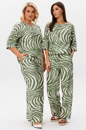 Костюм Костюм Kivviwear 4298429902 Хаки-молочный 
Состав: Вискоза-100%;
Сезон: Лето
Рост: 170

Координированный комплект: джемпер свободного кроя + брюки прямого силуэта из плотной вискозы идеальный 