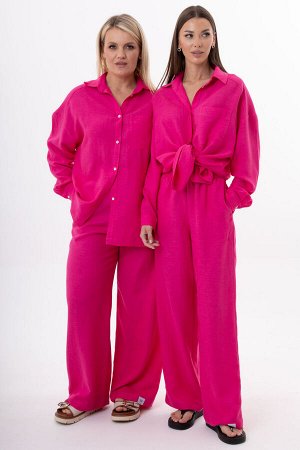 Костюм Костюм Kivviwear 4314431505 фуксия 
Состав: Вискоза-45%; Лён-55%;
Сезон: Лето
Рост: 170

Женский костюм из льна с вискозой | Белорусский премиум-комплект: блуза и брюкиЭлегантный женский костю