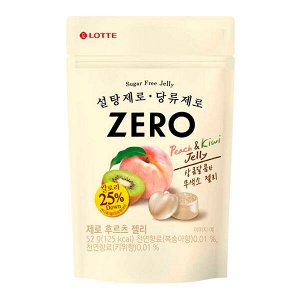 Мармелад жевательный "ZERO FRUITS JELLY" без сахара со вкусом персика и киви 52 гр из Кореи