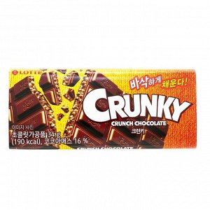 Шоколад CRUNKY хрустящий 34 гр из Кореи