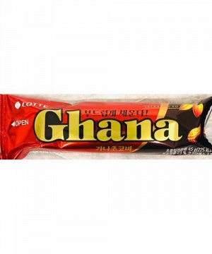 Шоколадный батончик GHANA CHOCOBAR PEANUT с орехом 45 гр из Кореи