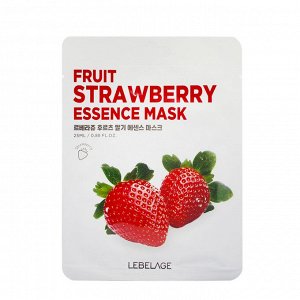 LEBELAGE. Тканевая маска для лица с экстрактом КЛУБНИКИ, FRUIT STRAWBERRY ESSENCE MASK,  25 мл.