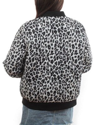 S24-139 WHITE/BLACK Куртка бомбер демисезонная женская (100 гр. синтепон)