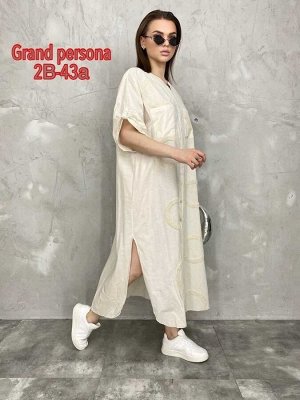 Женское платье. Ткань: хлопок Размер: 3XL(50-52),4XL(52-54),5XL(54-56),6XL(56-58),7XL(58-60)