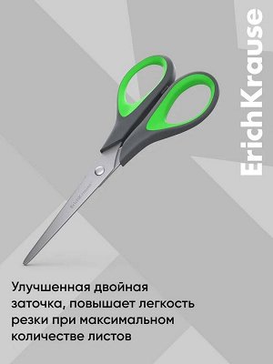 Ножницы ErichKrause Standard+, 17 см, с улучшенной двойной заточкой, ручки с противоскользящими резиновыми вставками, МИКС