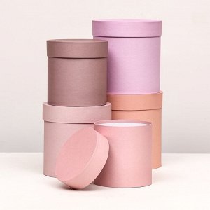 Набор круглых подарочных коробок 5 в 1 «Крема», 20x20x20- 11x11x11 см