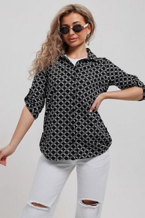 Рубашка Варианты расцветки: черный
Ткань: кулирка, Состав: 100% хлопок
Женская стильная туника - рубашка выполнена из 100% хлопчатобумажного полотна. Новый дизайн и отличное качество делает изделие мо