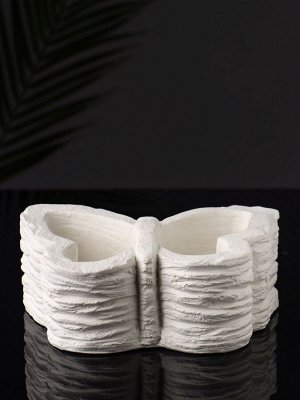 Фигурное кашпо для цветов «Бабочка», гипс, 13x9x6 см