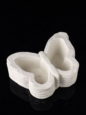 Фигурное кашпо для цветов «Бабочка», гипс, 13x9x6 см