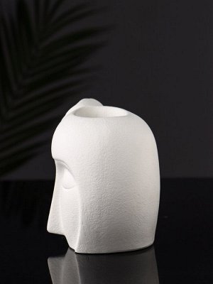 Фигурное кашпо для цветов «Девушка с цветком», гипс, 11x10 см