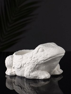 Фигурное кашпо для цветов «Лягушка», гипс, 14x12x9 см