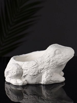 Фигурное кашпо для цветов «Лягушка», гипс, 14x12x9 см