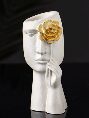 Фигурное кашпо для цветов «Венера», гипс, 14x6 см, белый