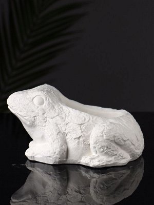 Фигурное кашпо для цветов «Лягушка», гипс, 14x12x9 см