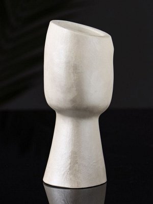 Фигурное кашпо для цветов «Венера», гипс, 14x6 см, белый