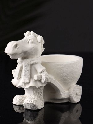 Фигурное кашпо для цветов «Лошадь с тележкой», гипс, 10x10x6 см