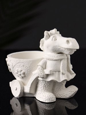 Фигурное кашпо для цветов «Лошадь с тележкой», гипс, 10x10x6 см