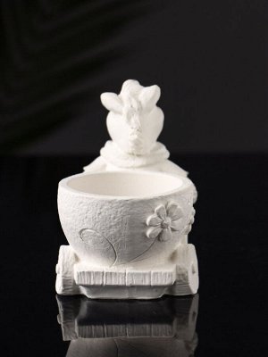 Фигурное кашпо для цветов «Лошадь с тележкой», гипс, 10x10x6 см