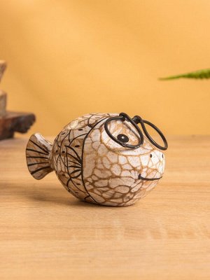 Сувенир «Рыбка в очках», 12x5x6 см, дерево