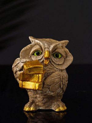 Фигурка гипс «Сова ученая», 8x9x7 см, бежевый