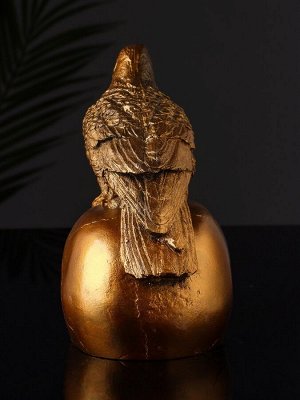 Фигурка гипс «Ворон на черепе», 17x15x15 см, под бронзу
