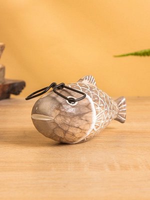Сувенир «Рыбка в очках», 12x6x6 см, дерево