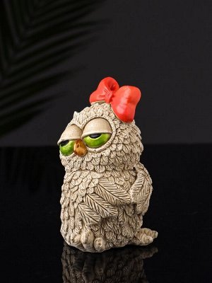 Набор фигурок «4 совы на подносе», 20x10x10 см, бежевый