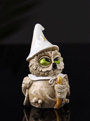 Фигурка гипс «Сова на метле», 9x6x5 см, бежевый
