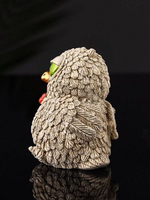 Фигурка гипс «Филин с бантом», 8x6x6.5 см, бежевый