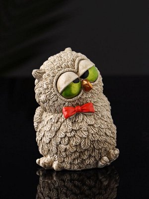Фигурка гипс «Филин с бантом», 8x6x6.5 см, бежевый