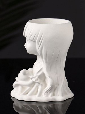 Подставка для мелочей «Девочка с мишкой», гипс, 11x8x6 см