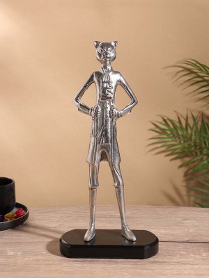 Сувенир «Кот в сапогах», 9x17.5x39 см, алюминий, сталь, дерево