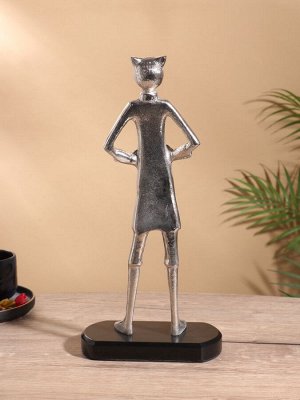 Сувенир «Кот в сапогах», 9x17.5x39 см, алюминий, сталь, дерево
