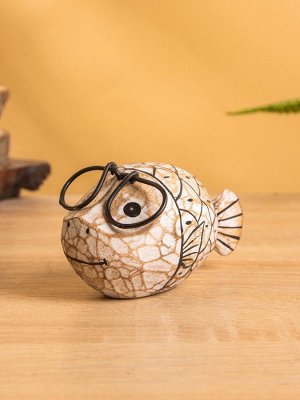 Сувенир «Рыбка в очках», 12x5x6 см, дерево