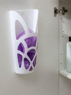 Корзина для пакетов IDEA «Геометрия», пластик, 18x9x35 см, белая