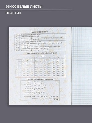 Тетрадь предметная 48 листов в клетку, Calligrata, «Школьный стиль. Алгебра», пластиковая обложка