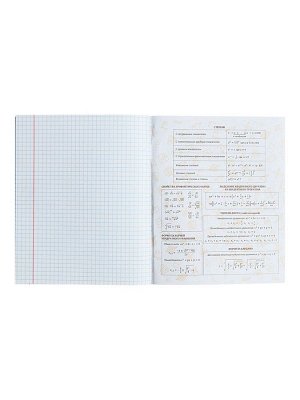 Тетрадь предметная 48 листов в клетку, Calligrata, «Школьный стиль. Алгебра», пластиковая обложка