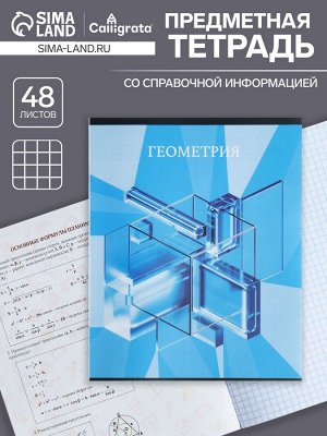Тетрадь предметная, 48 листов в клетку, Calligrata, «Школьный стиль. Геометрия»