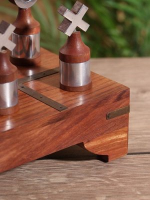Настольная игра «Крестики-нолики», 20x20 см, манговое дерево, алюминий